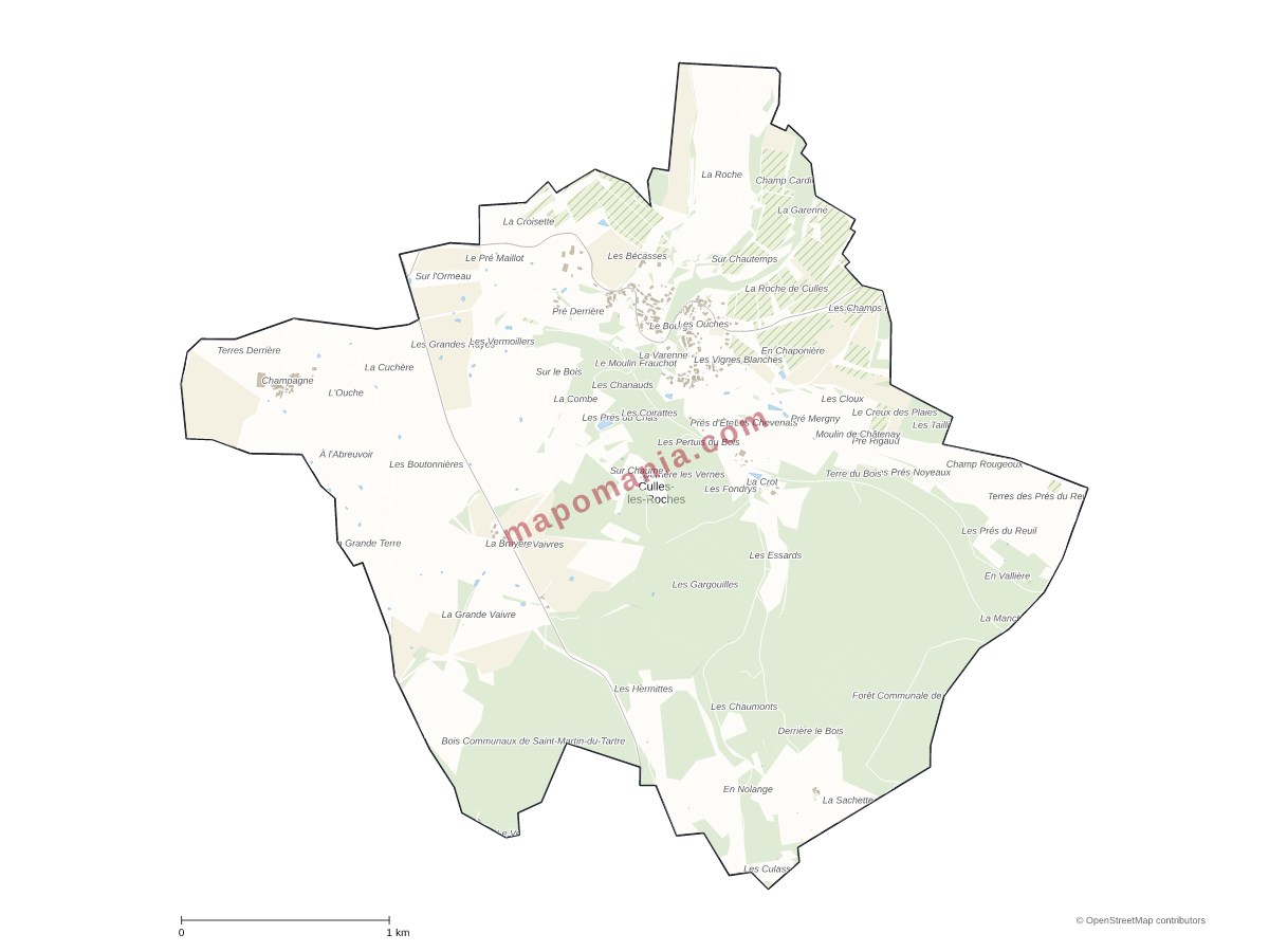 Carte de Culles-les-Roches à personnaliser