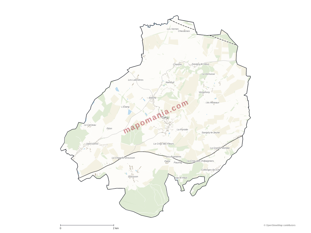 Carte de Curgy à personnaliser
