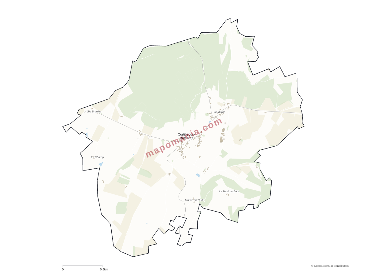 Carte de Curtil-sous-Buffières à personnaliser