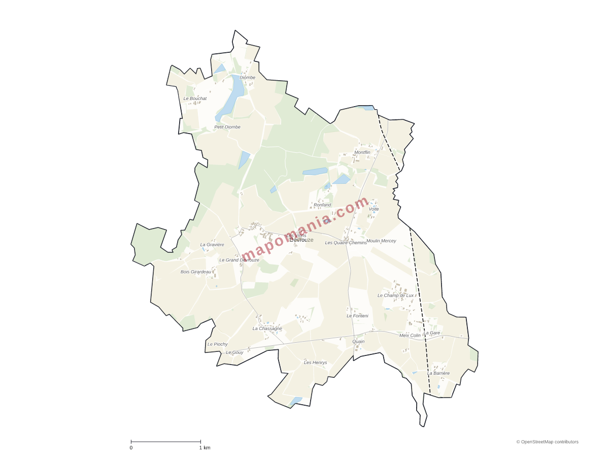 Carte de Devrouze à personnaliser