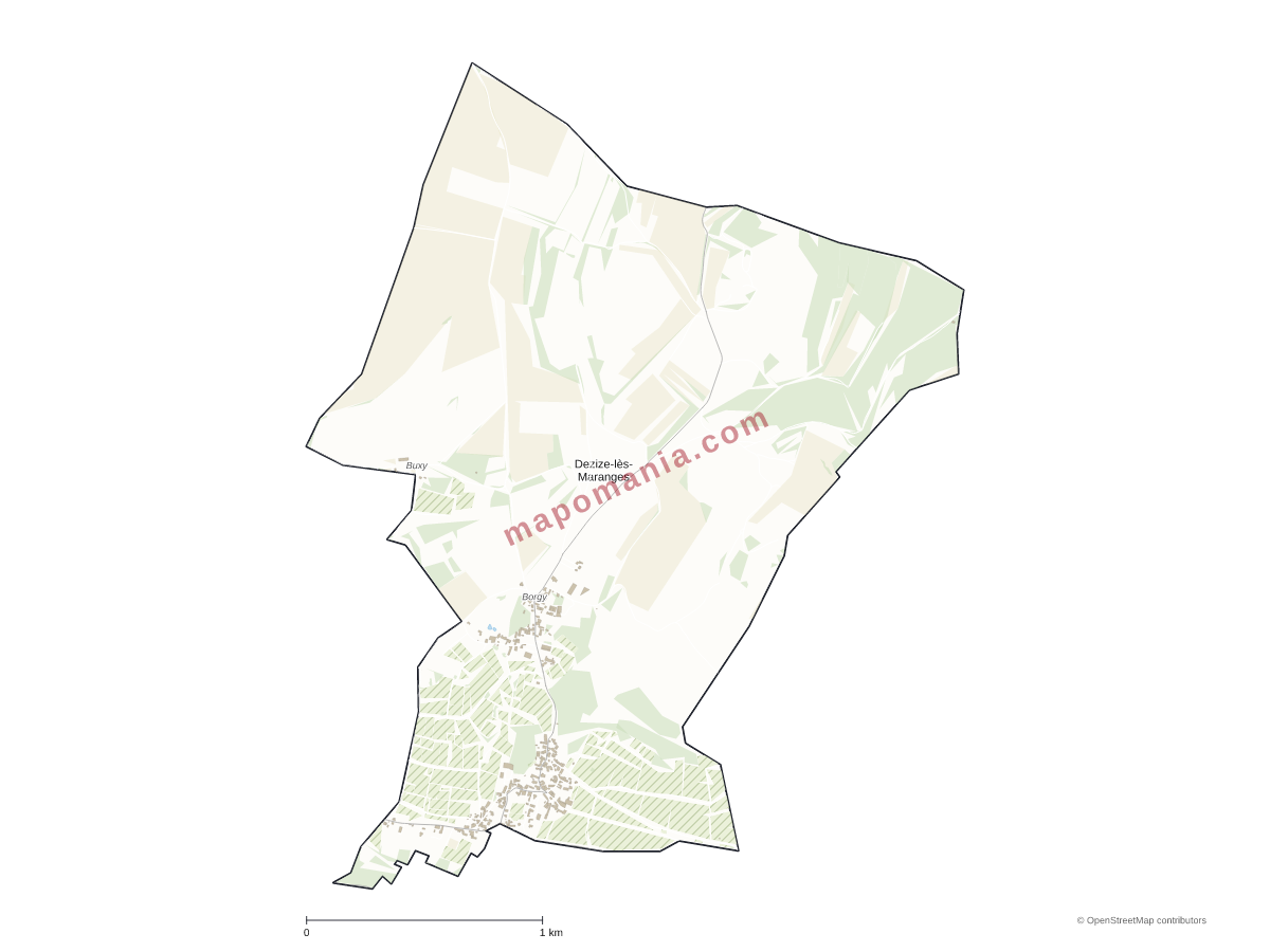 Carte de Dezize-lès-Maranges à personnaliser