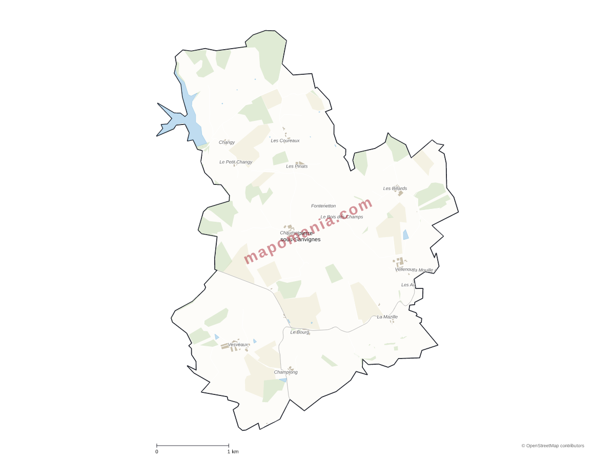 Carte de Dompierre-sous-Sanvignes à personnaliser