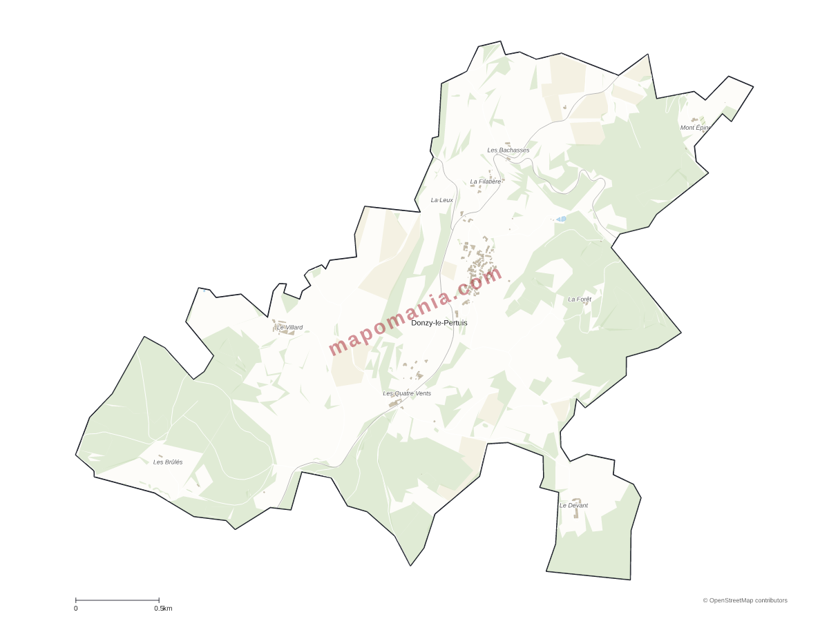 Carte de Donzy-le-Pertuis à personnaliser