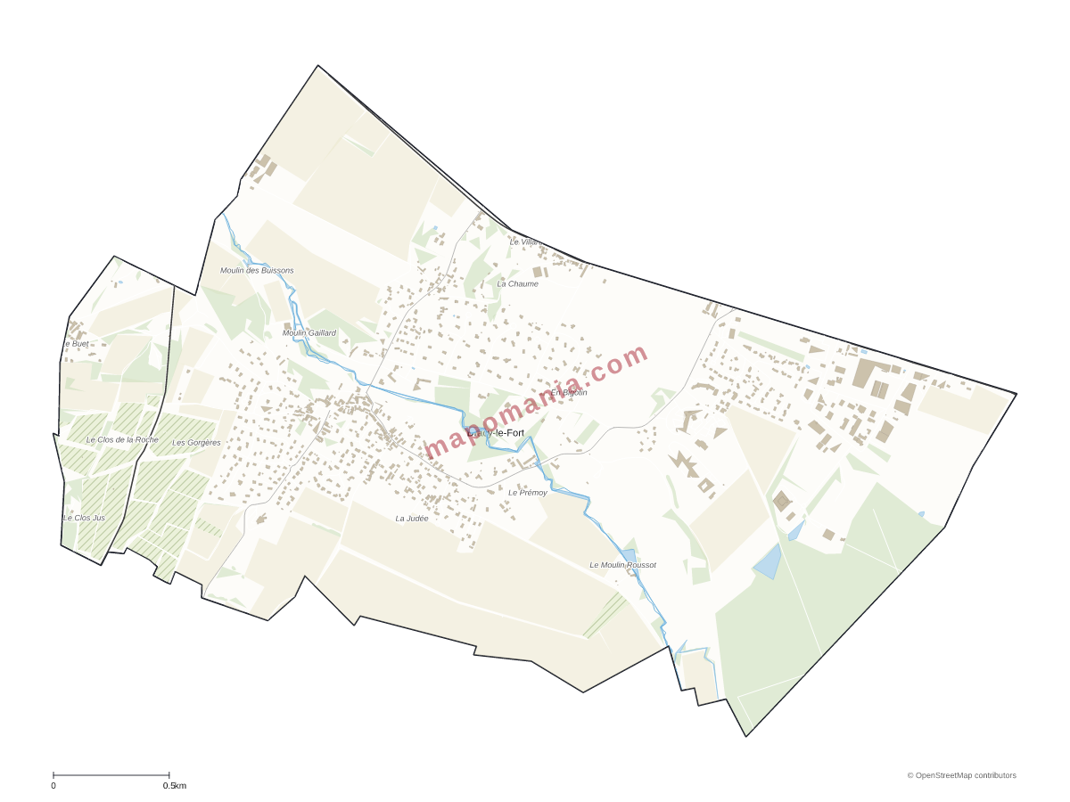 Carte de Dracy-le-Fort à personnaliser