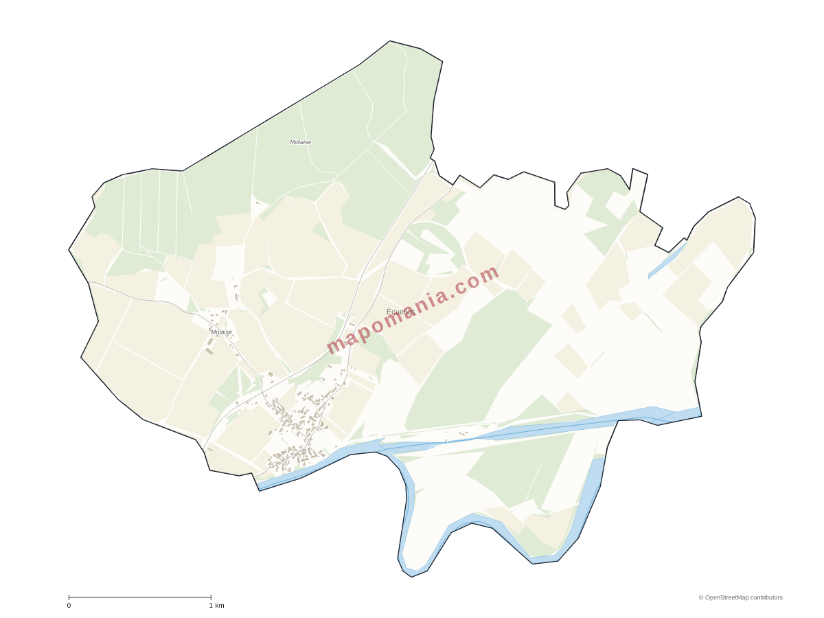 Carte de Écuelles à personnaliser