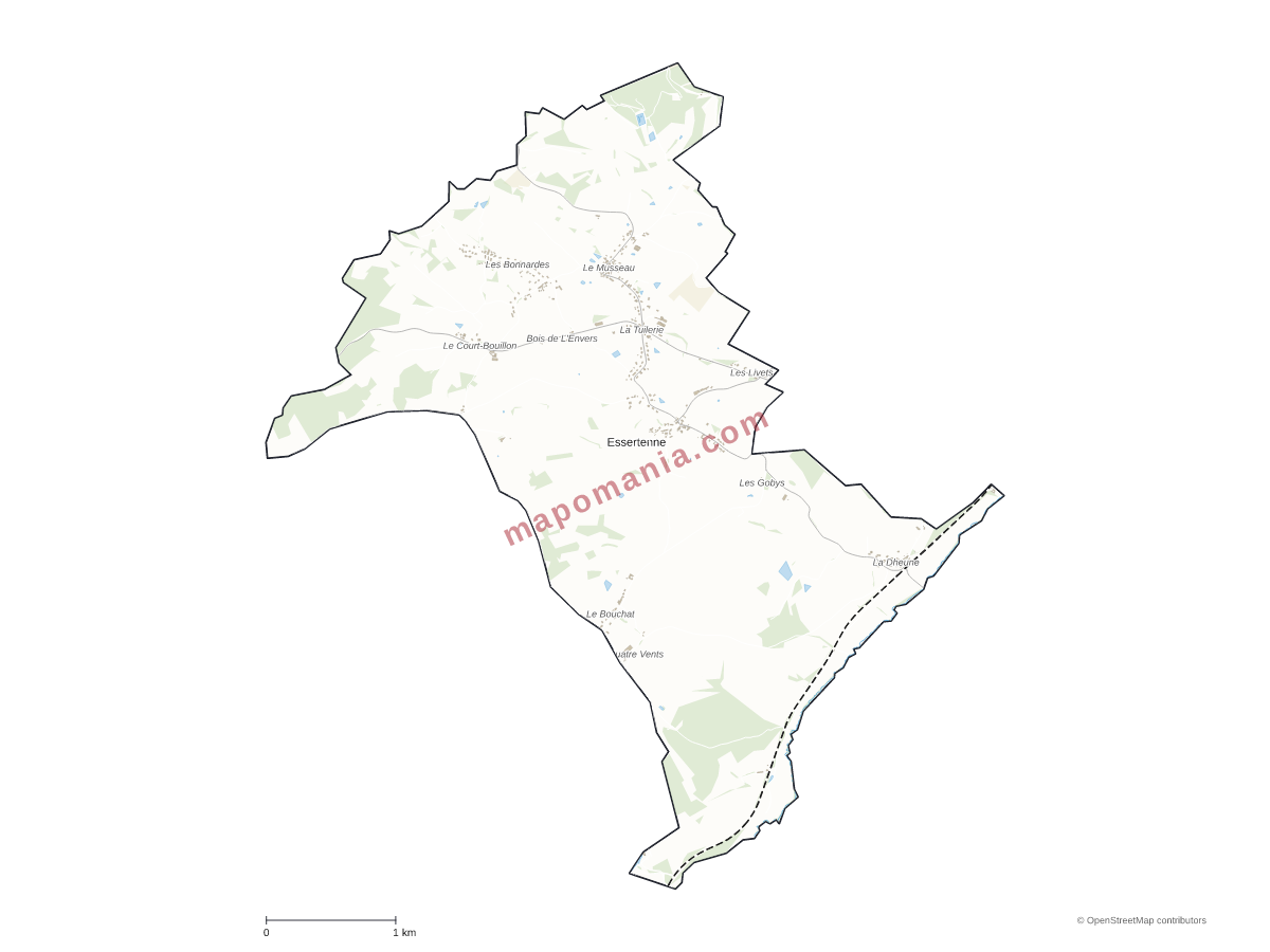 Carte de Essertenne à personnaliser