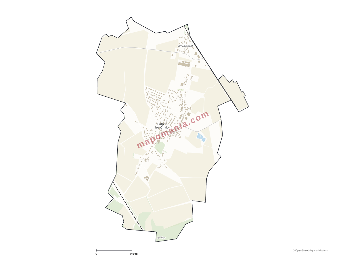 Carte de Farges-lès-Chalon à personnaliser