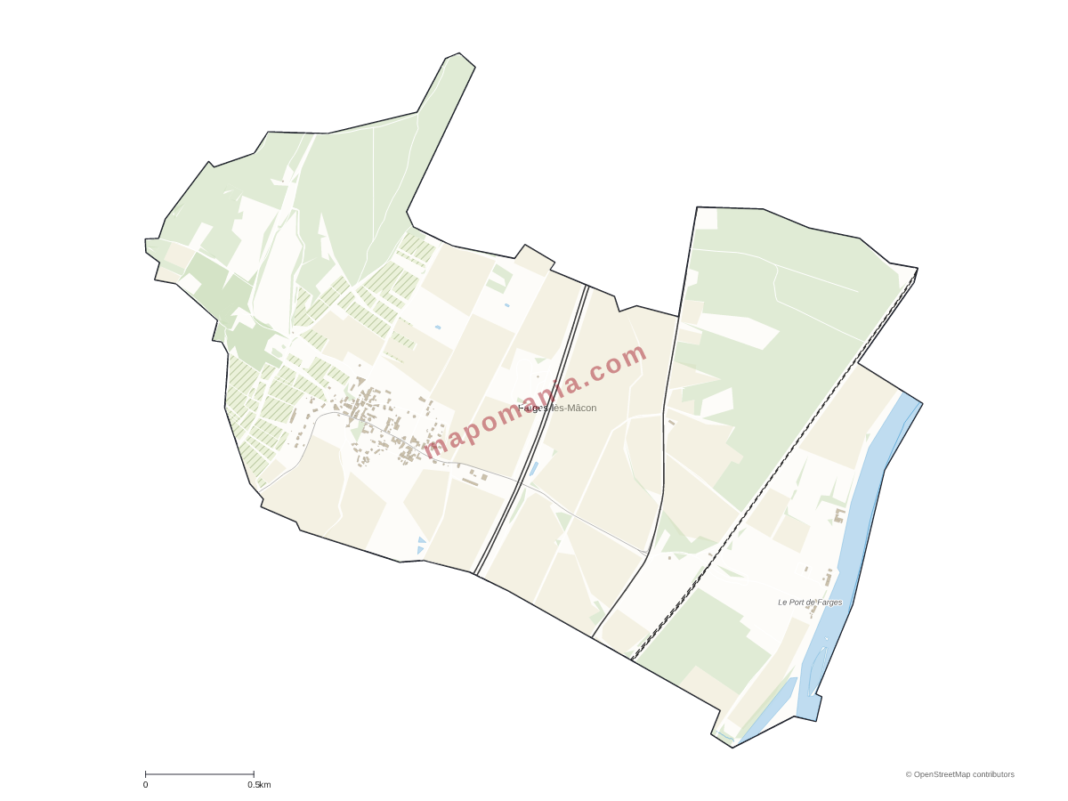 Carte de Farges-lès-Mâcon à personnaliser