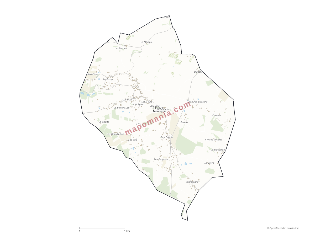 Carte de Fleury-la-Montagne à personnaliser