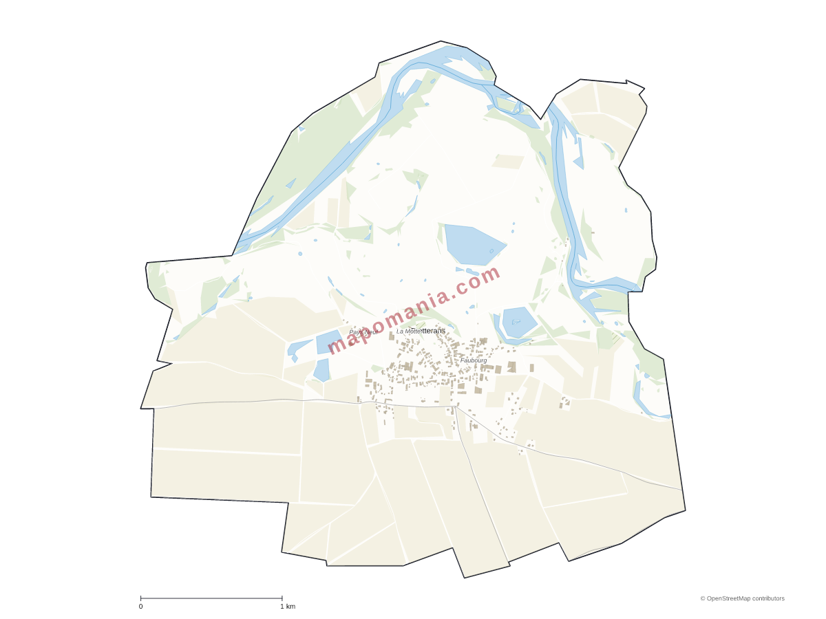 Carte de Fretterans à personnaliser