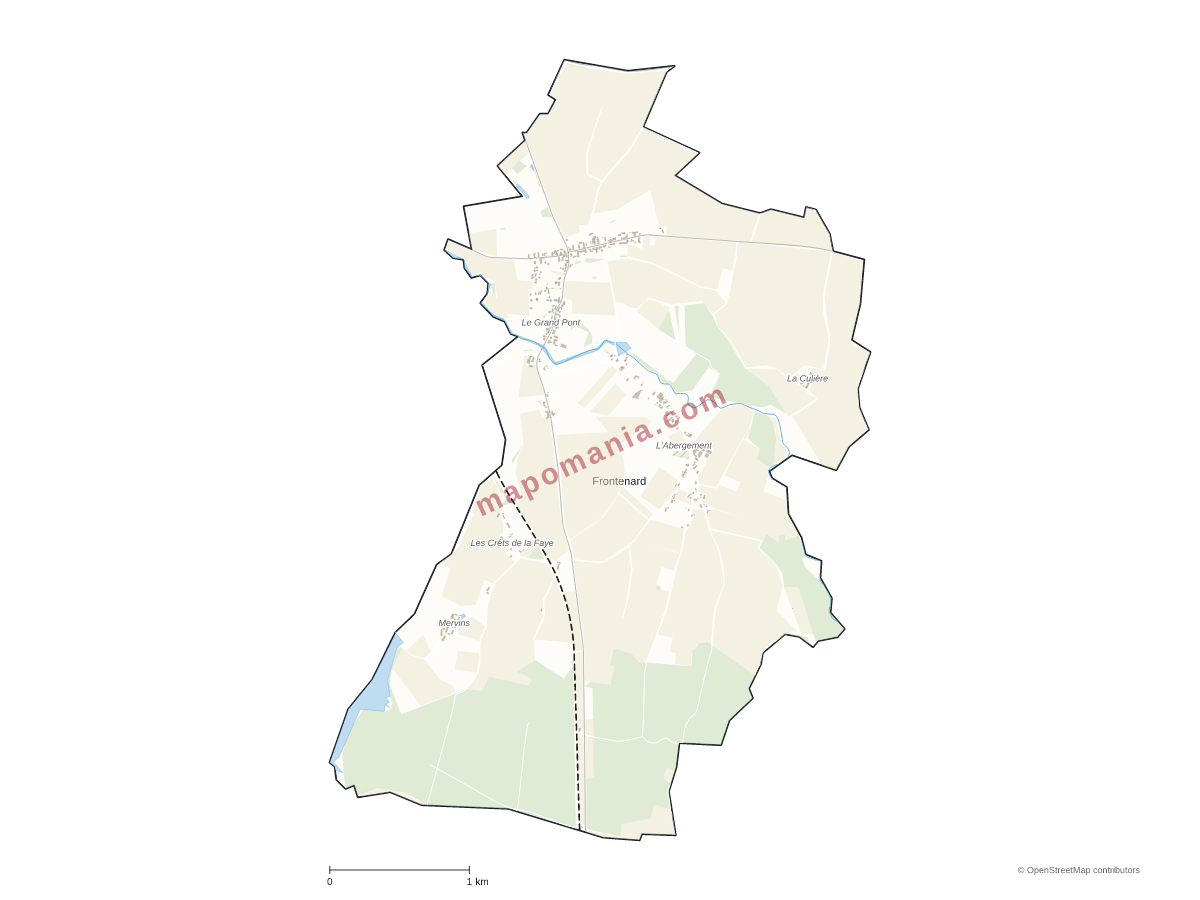 Carte de Frontenard à personnaliser