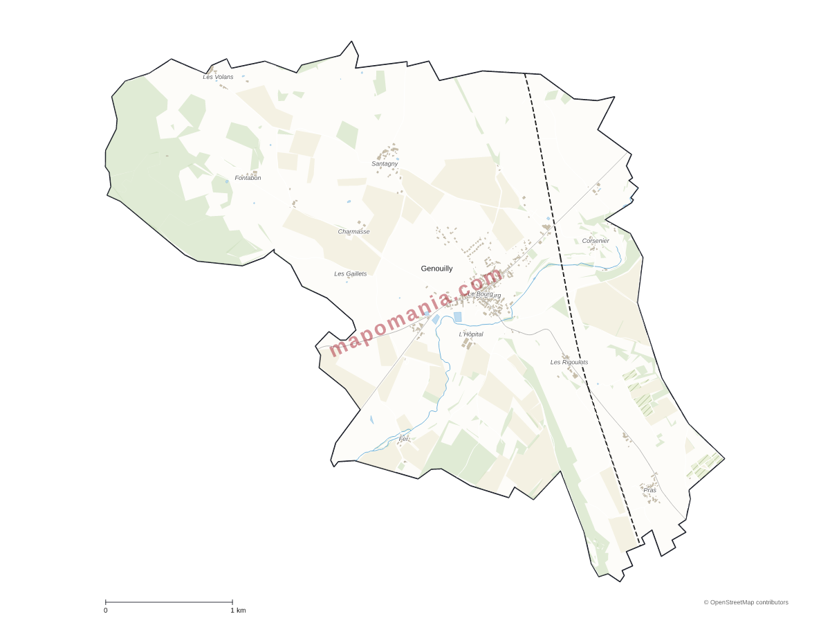 Carte de Genouilly à personnaliser
