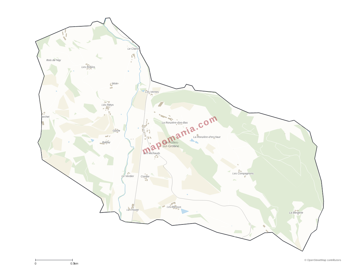 Carte de Germolles-sur-Grosne à personnaliser