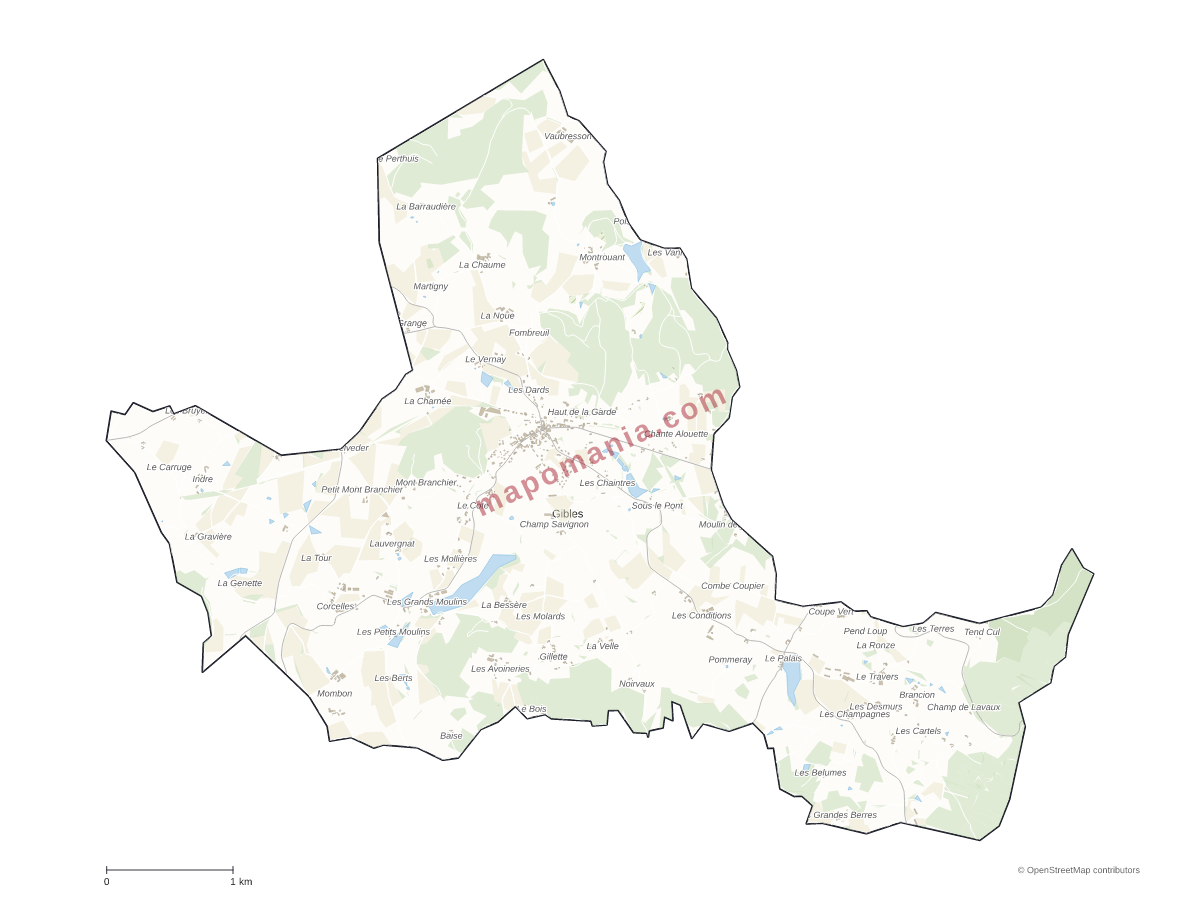 Carte de Gibles à personnaliser