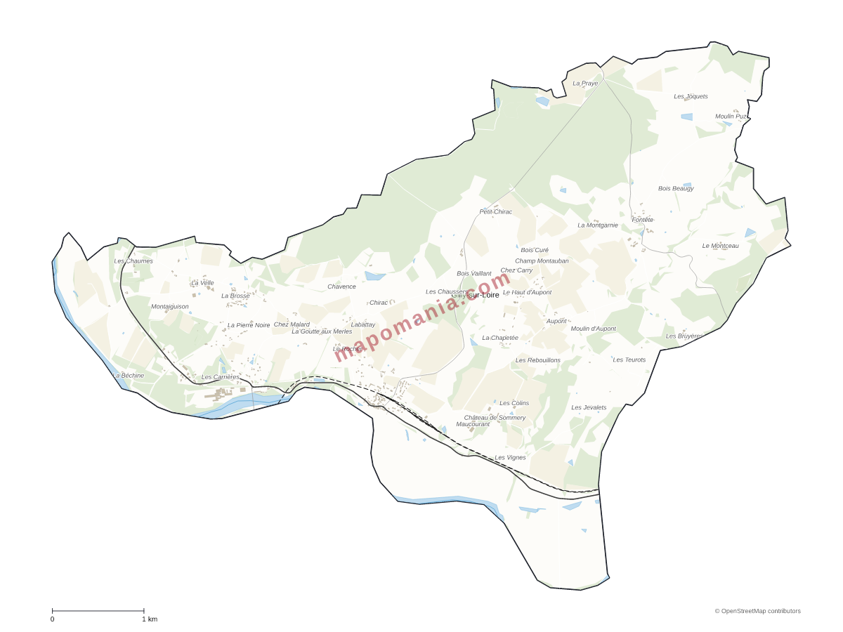 Carte de Gilly-sur-Loire à personnaliser