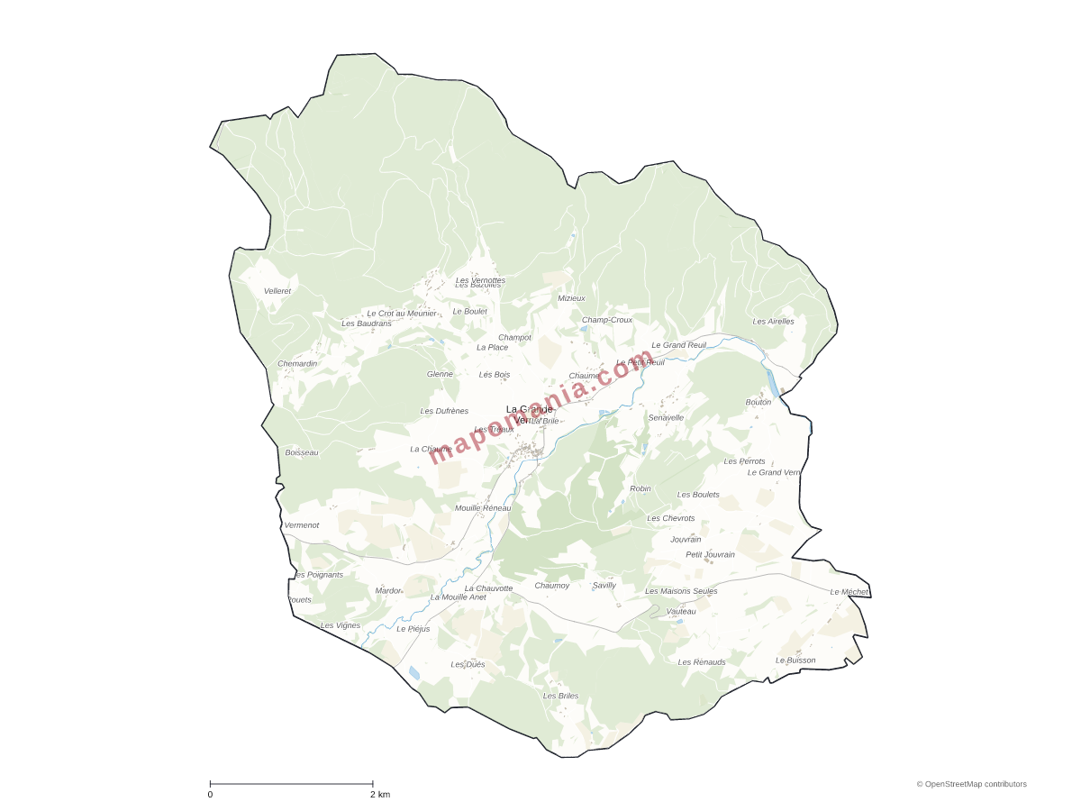 Carte de La Grande-Verrière à personnaliser