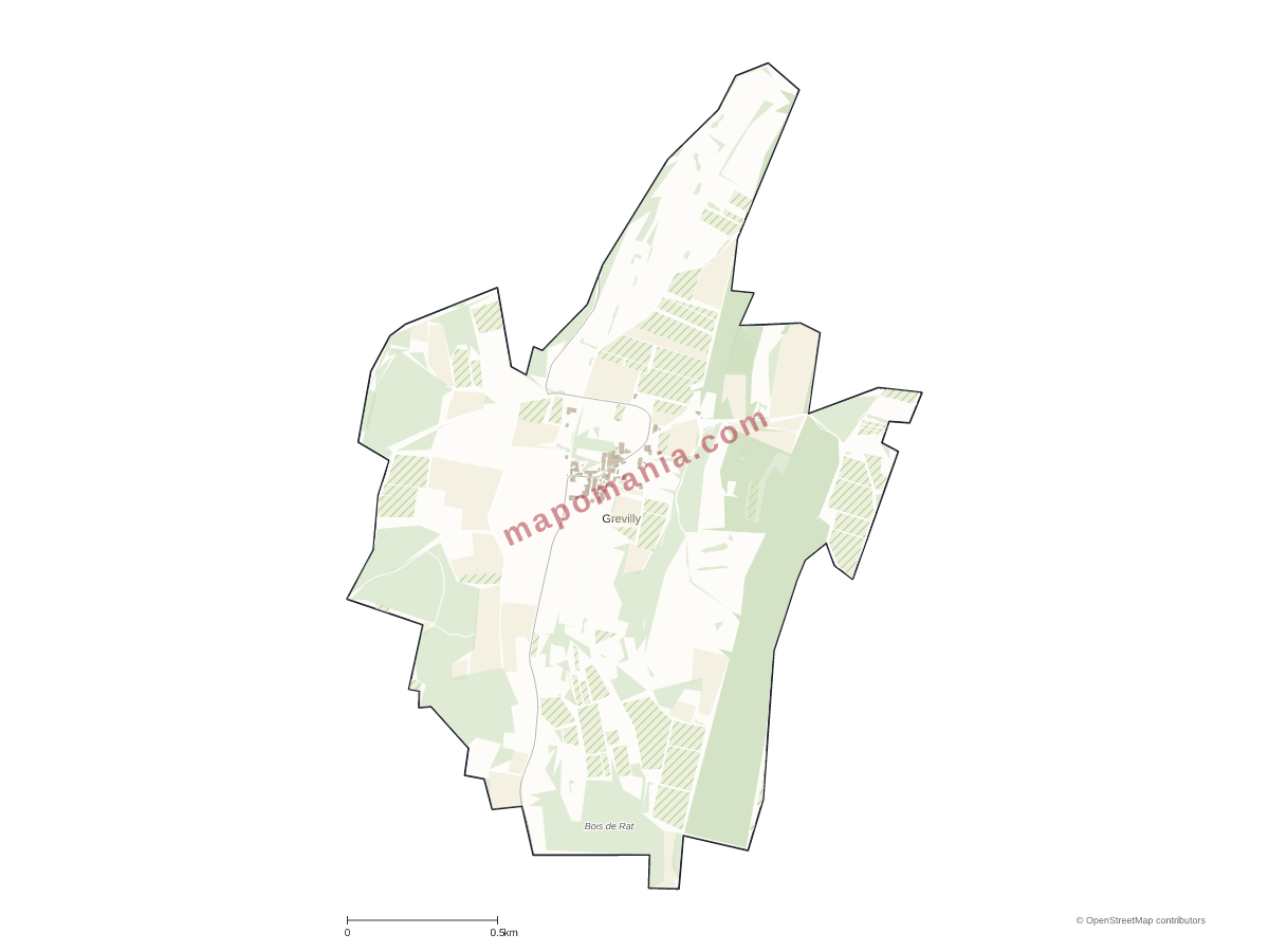 Carte de Grevilly à personnaliser