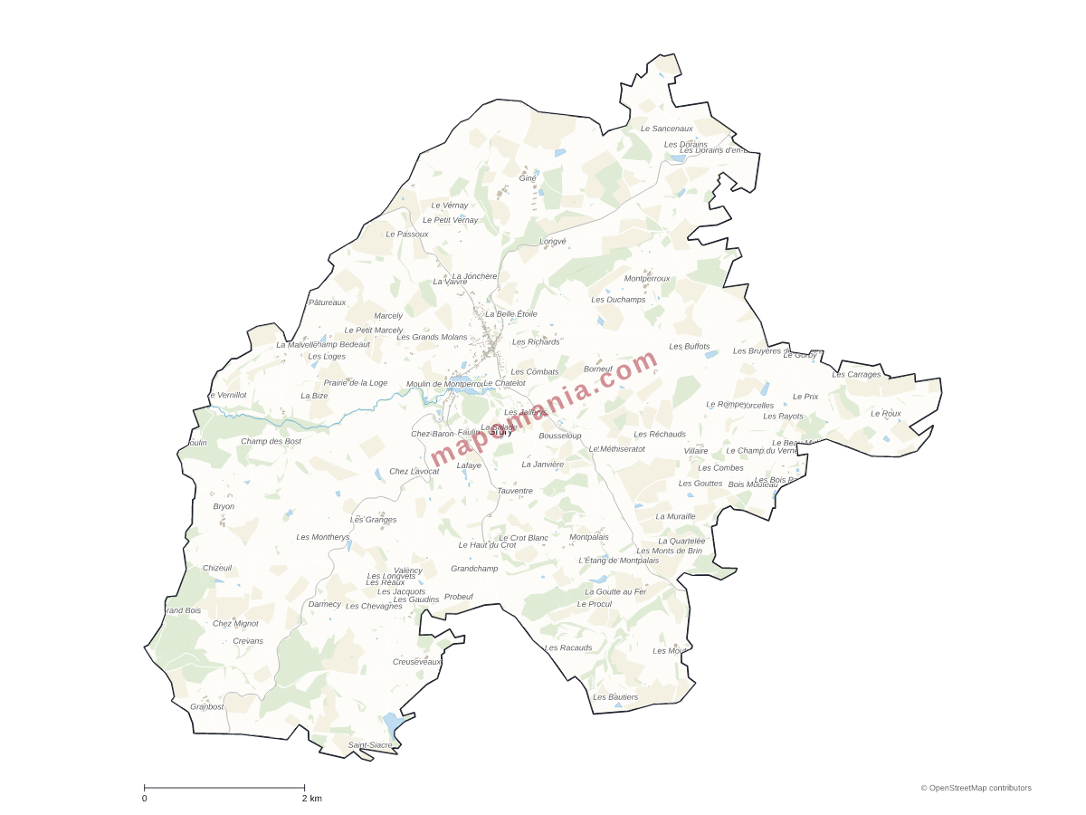 Carte de Grury à personnaliser