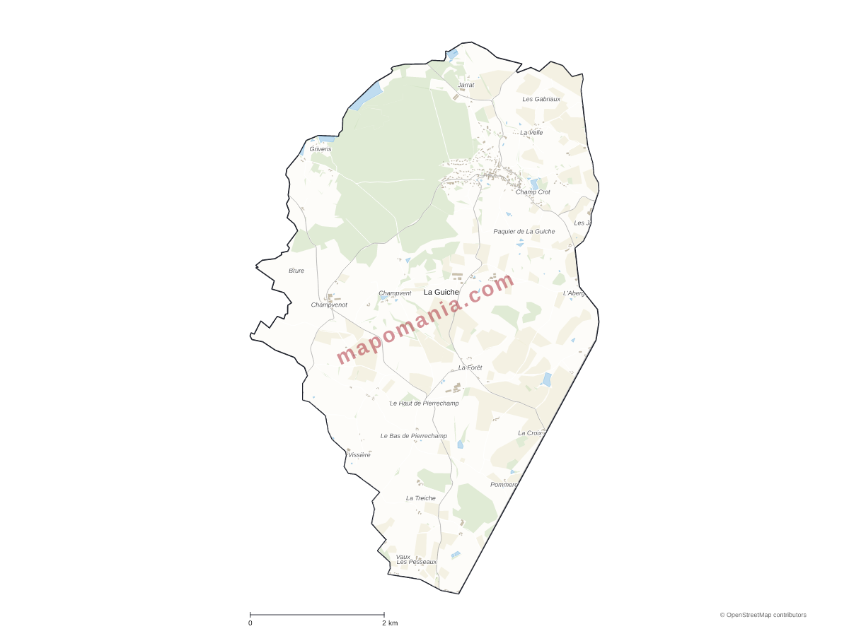 Carte de La Guiche à personnaliser
