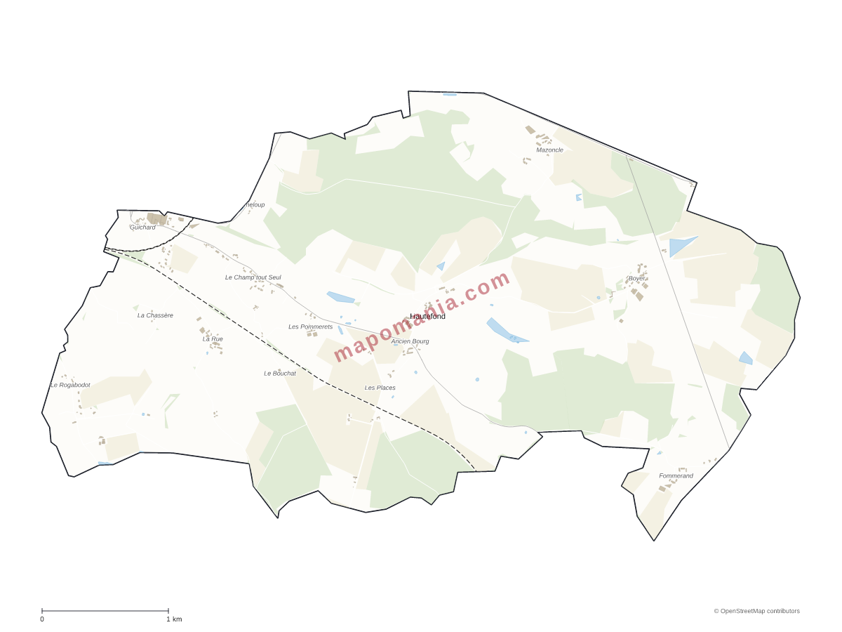 Carte de Hautefond à personnaliser
