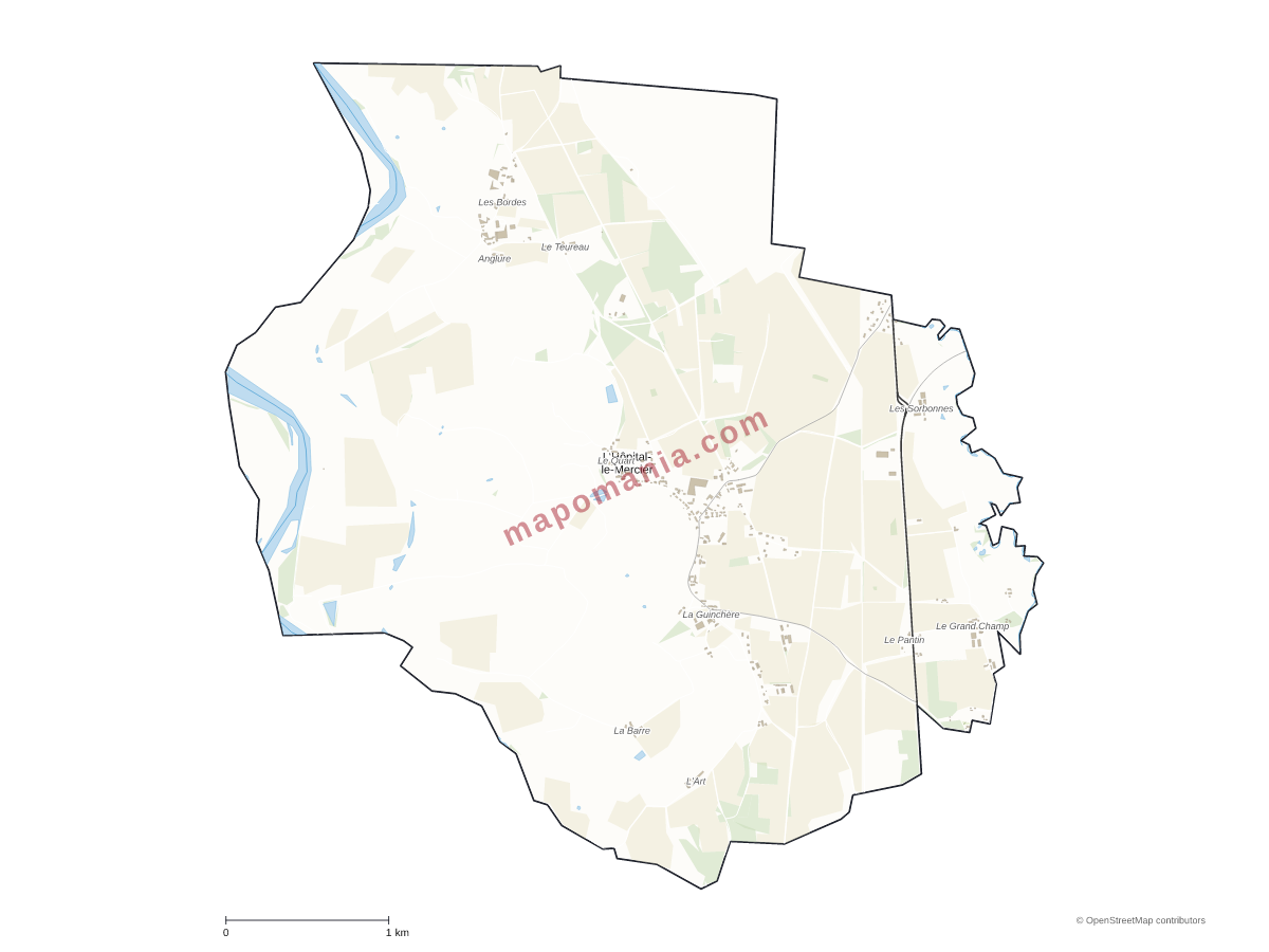 Carte de L'Hôpital-le-Mercier à personnaliser