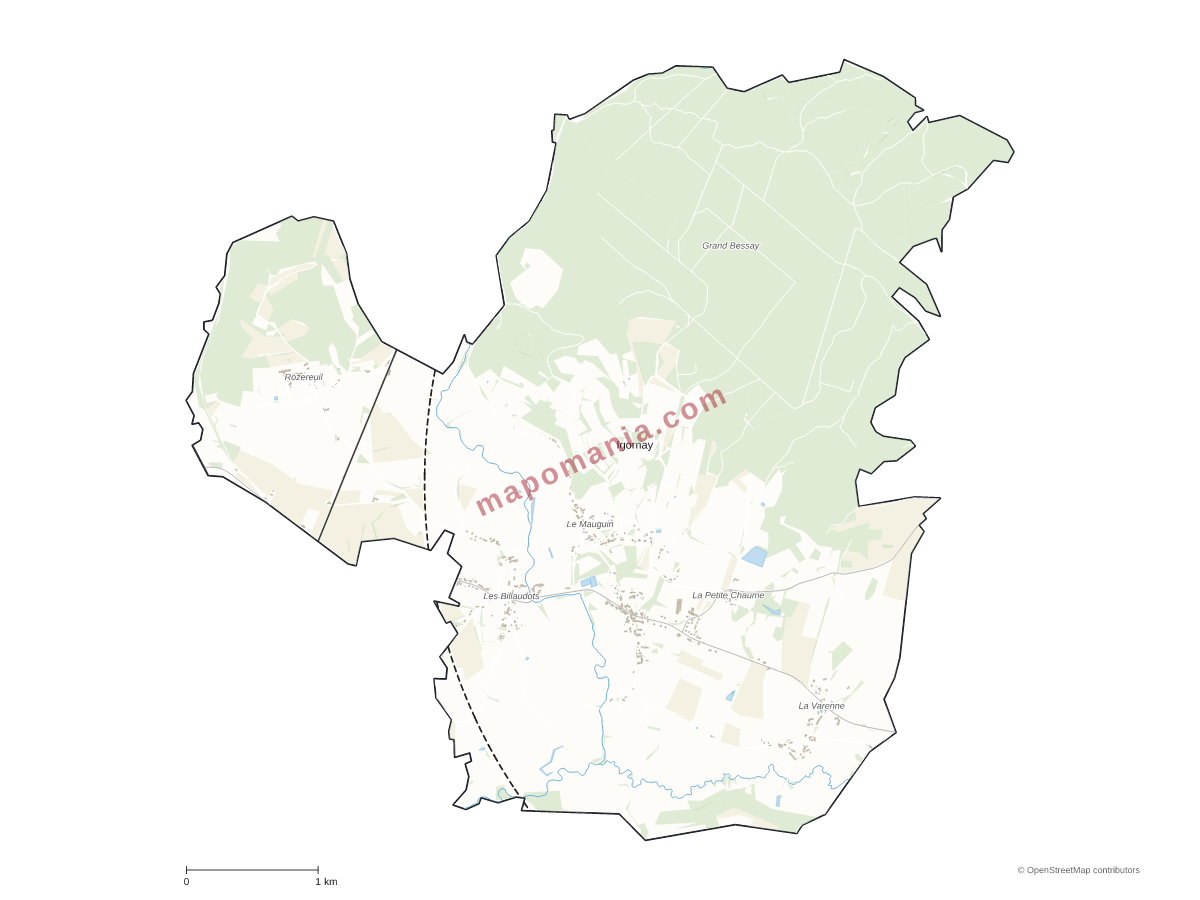 Carte de Igornay à personnaliser