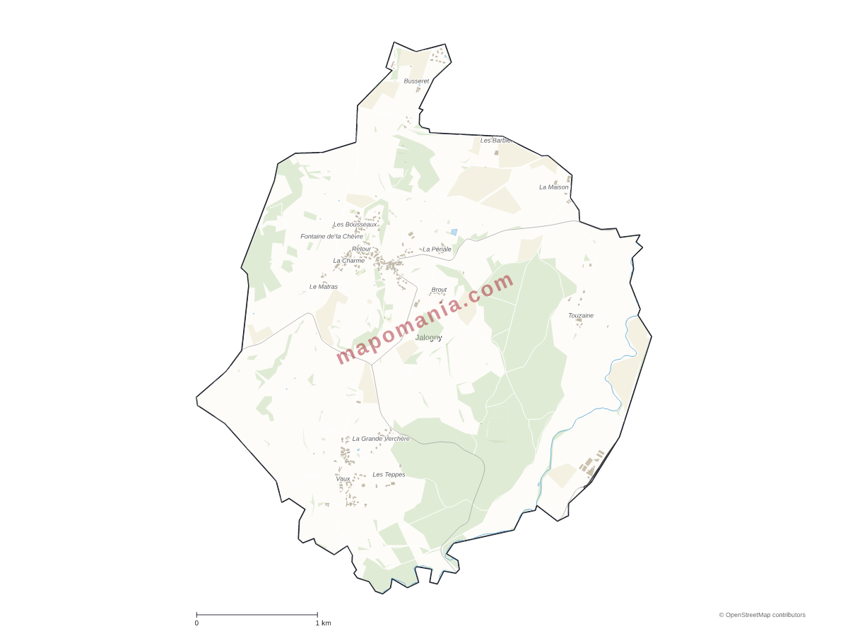 Carte de Jalogny à personnaliser