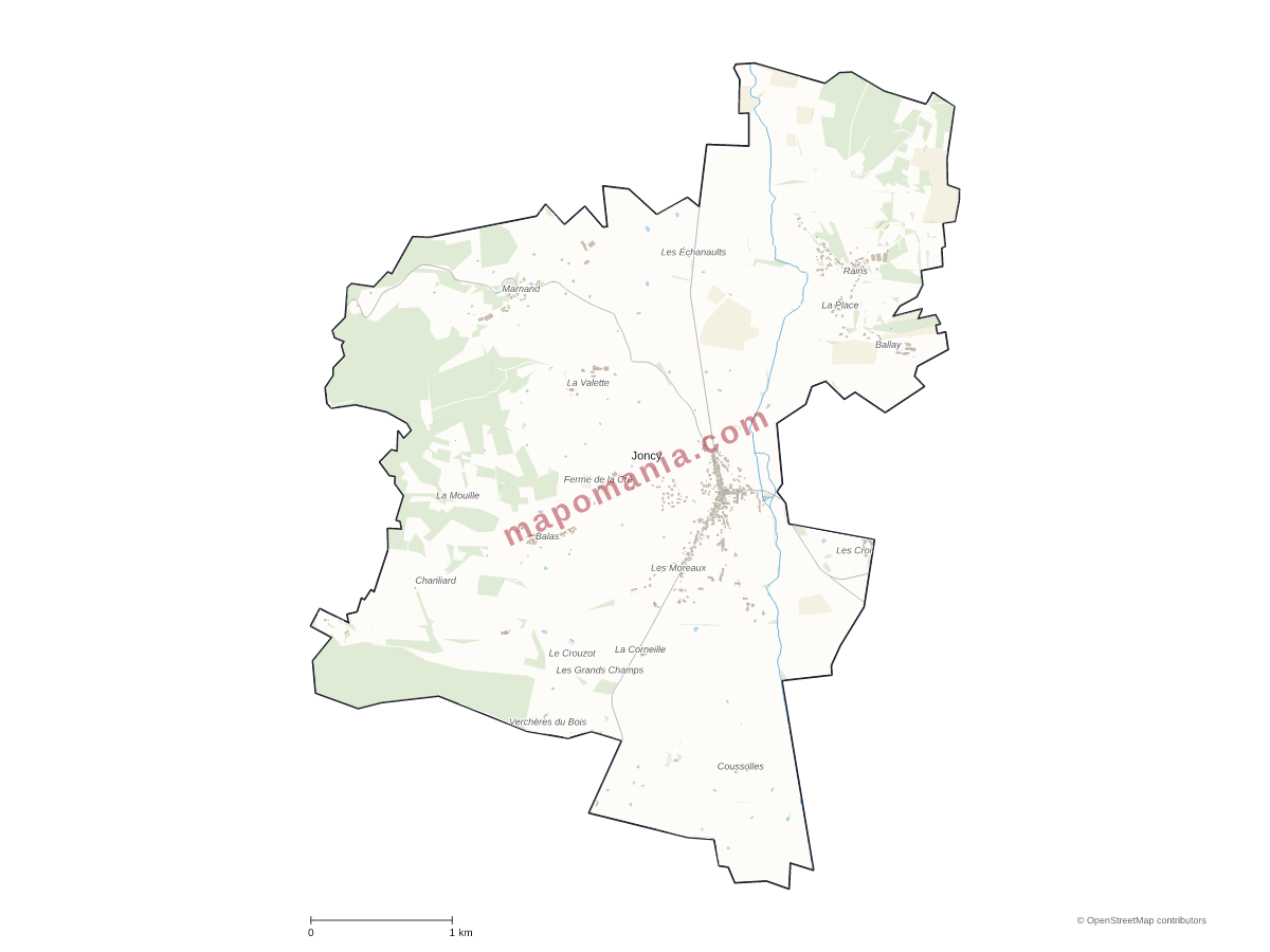 Carte de Joncy à personnaliser