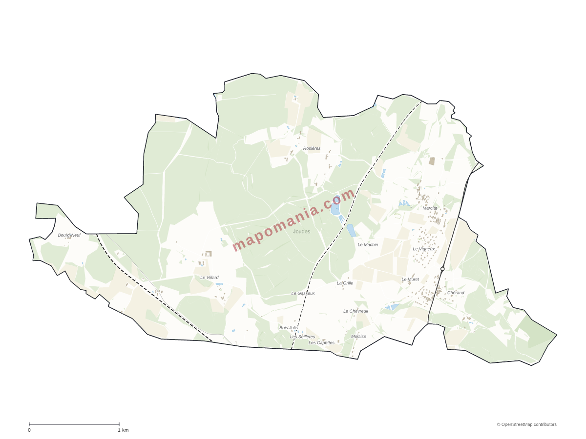 Carte de Joudes à personnaliser
