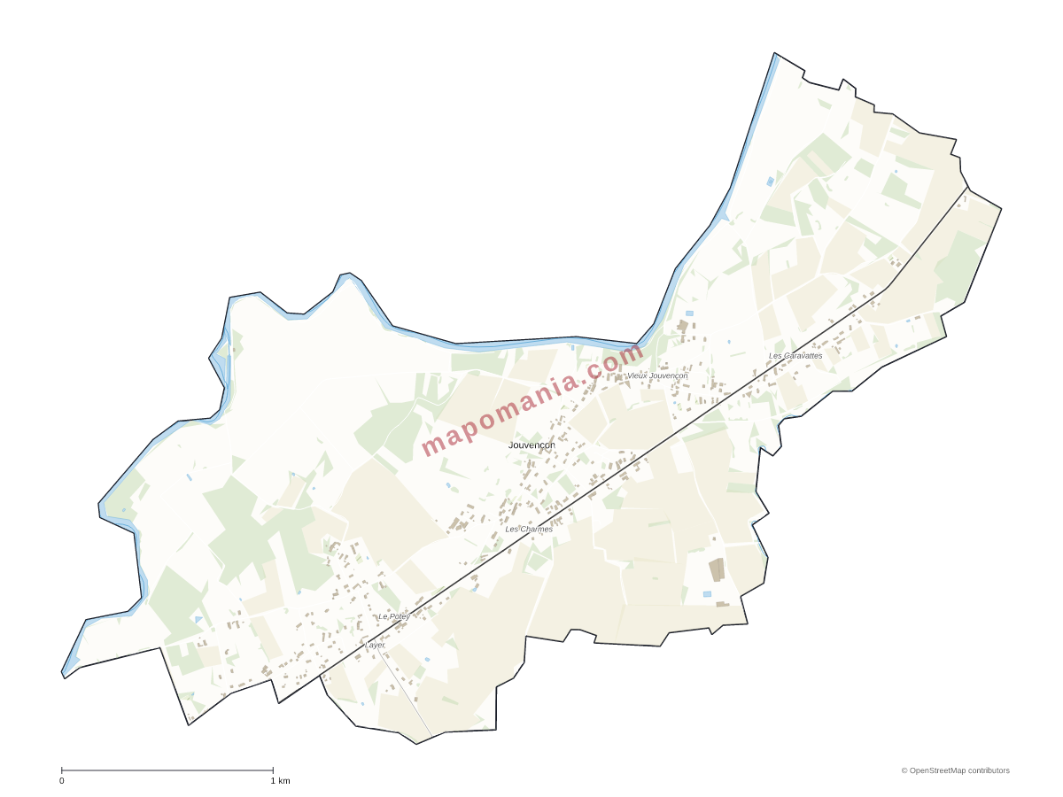 Carte de Jouvençon à personnaliser