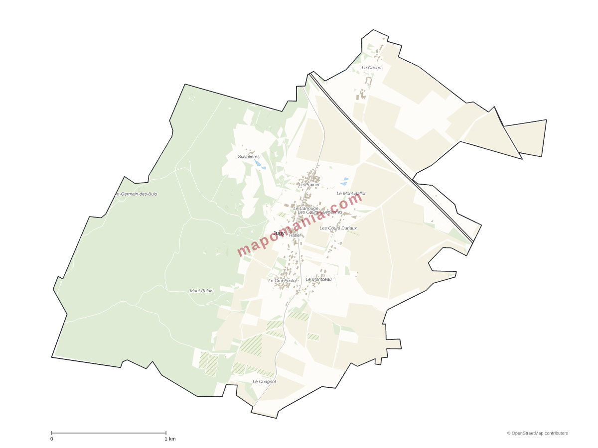 Carte de Jugy à personnaliser