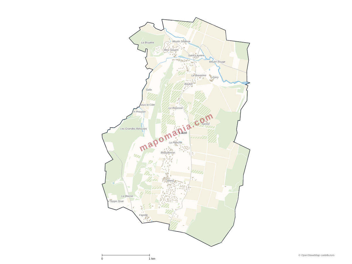 Carte de Laizé à personnaliser