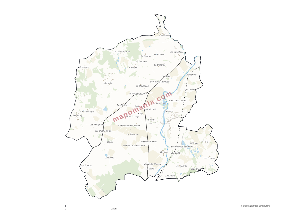 Carte de Laizy à personnaliser