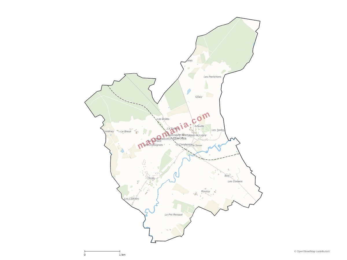 Carte de Lugny-lès-Charolles à personnaliser