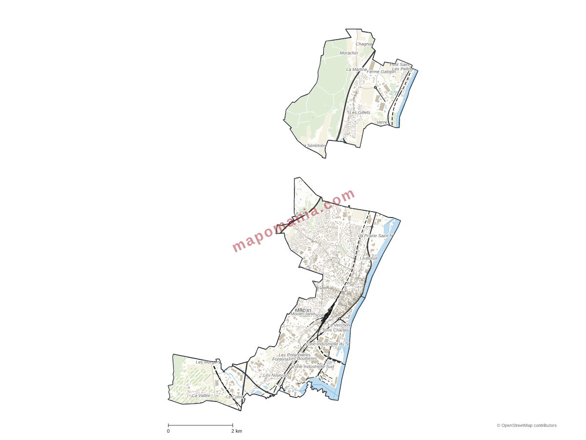 Carte de Mâcon à personnaliser