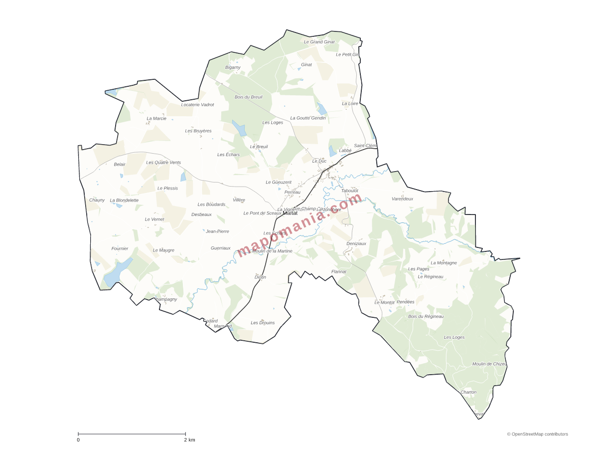 Carte de Maltat à personnaliser