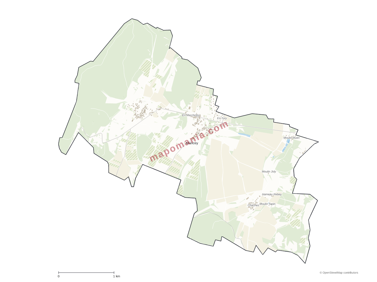 Carte de Mancey à personnaliser
