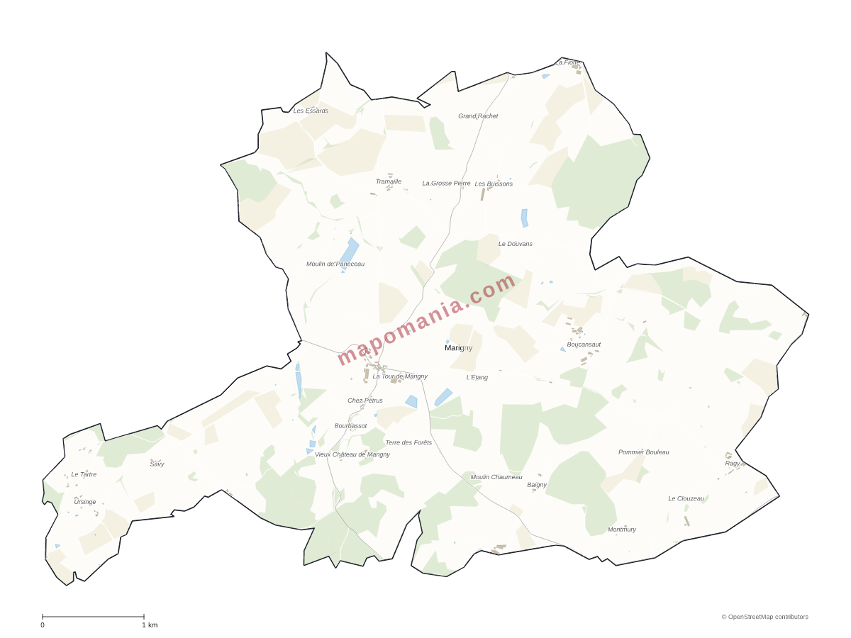 Carte de Marigny à personnaliser