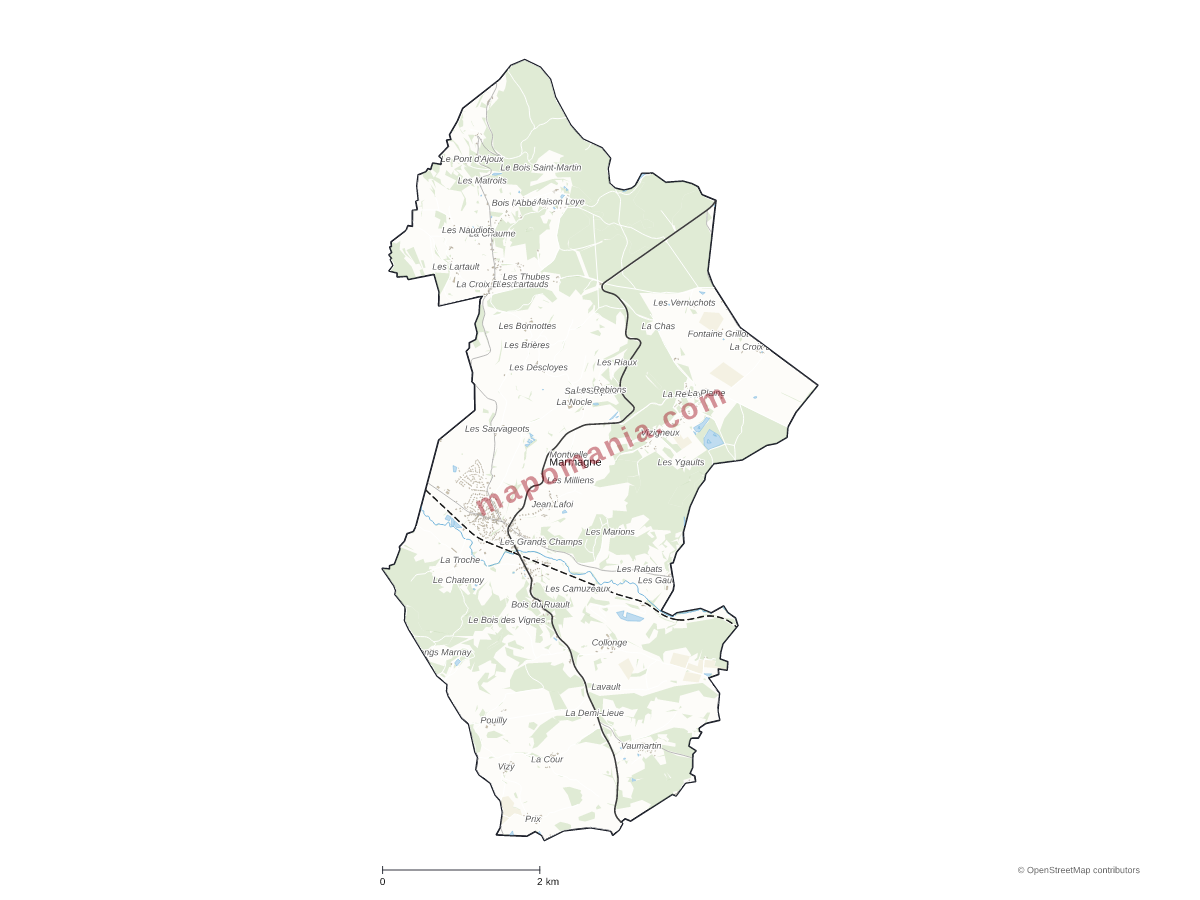 Carte de Marmagne à personnaliser