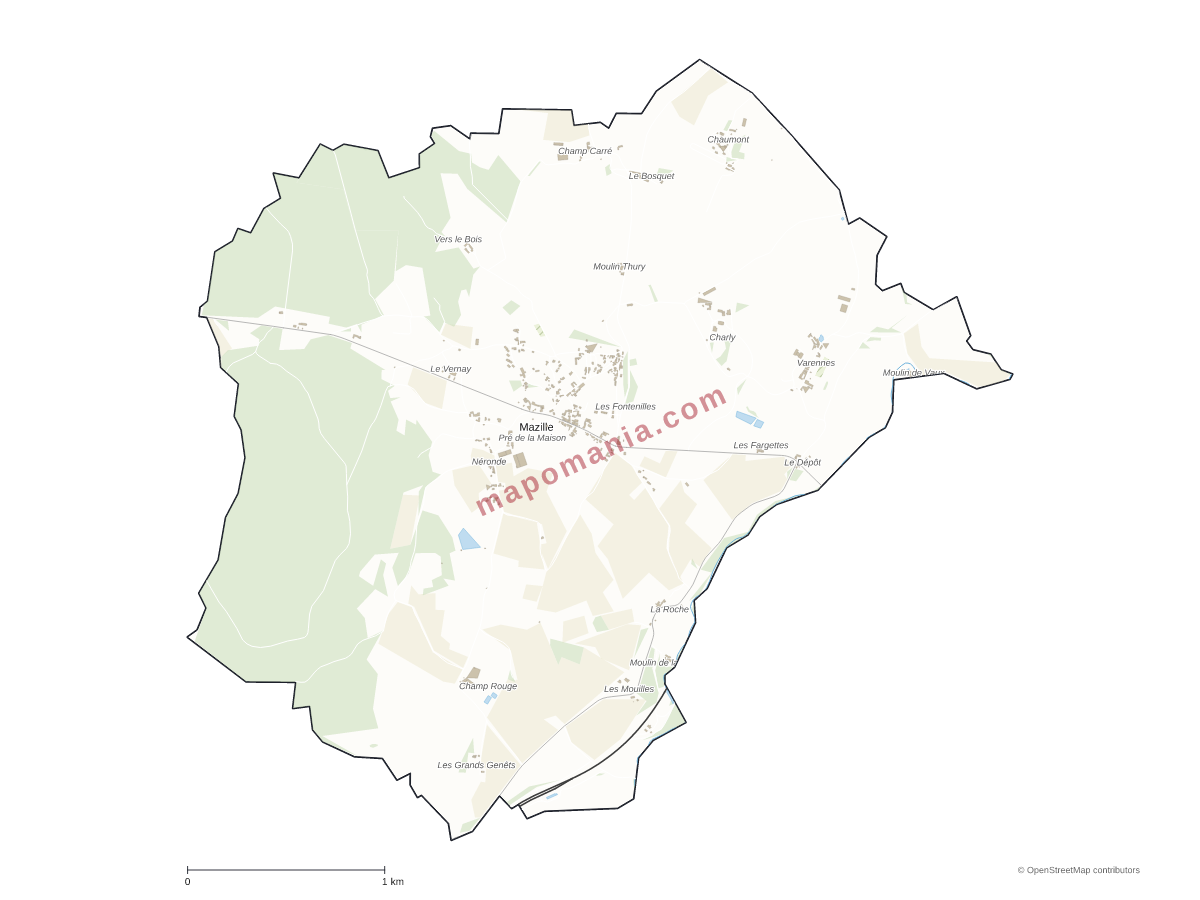 Carte de Mazille à personnaliser