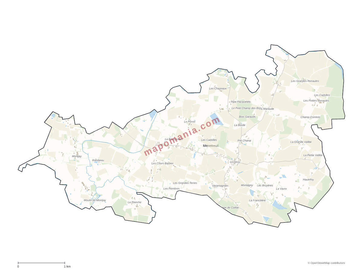 Carte de Ménetreuil à personnaliser