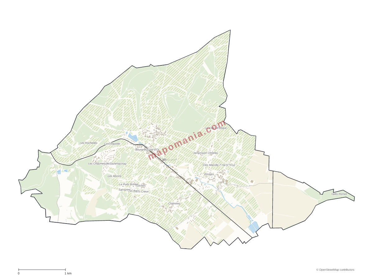 Carte de Mercurey à personnaliser