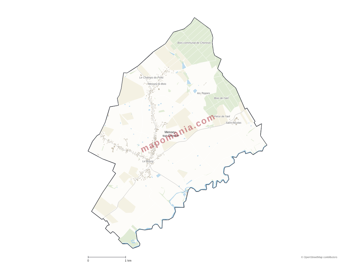 Carte de Messey-sur-Grosne à personnaliser