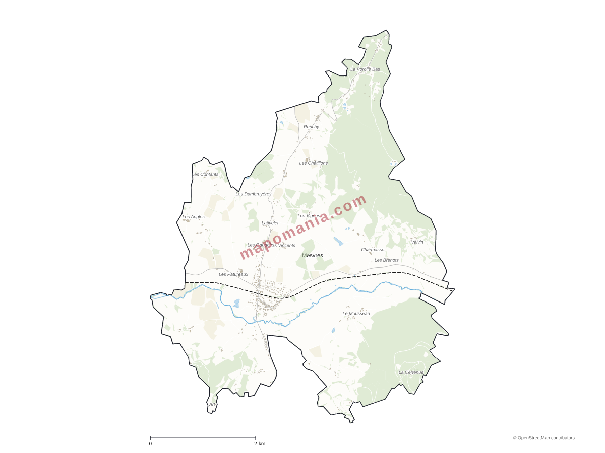 Carte de Mesvres à personnaliser
