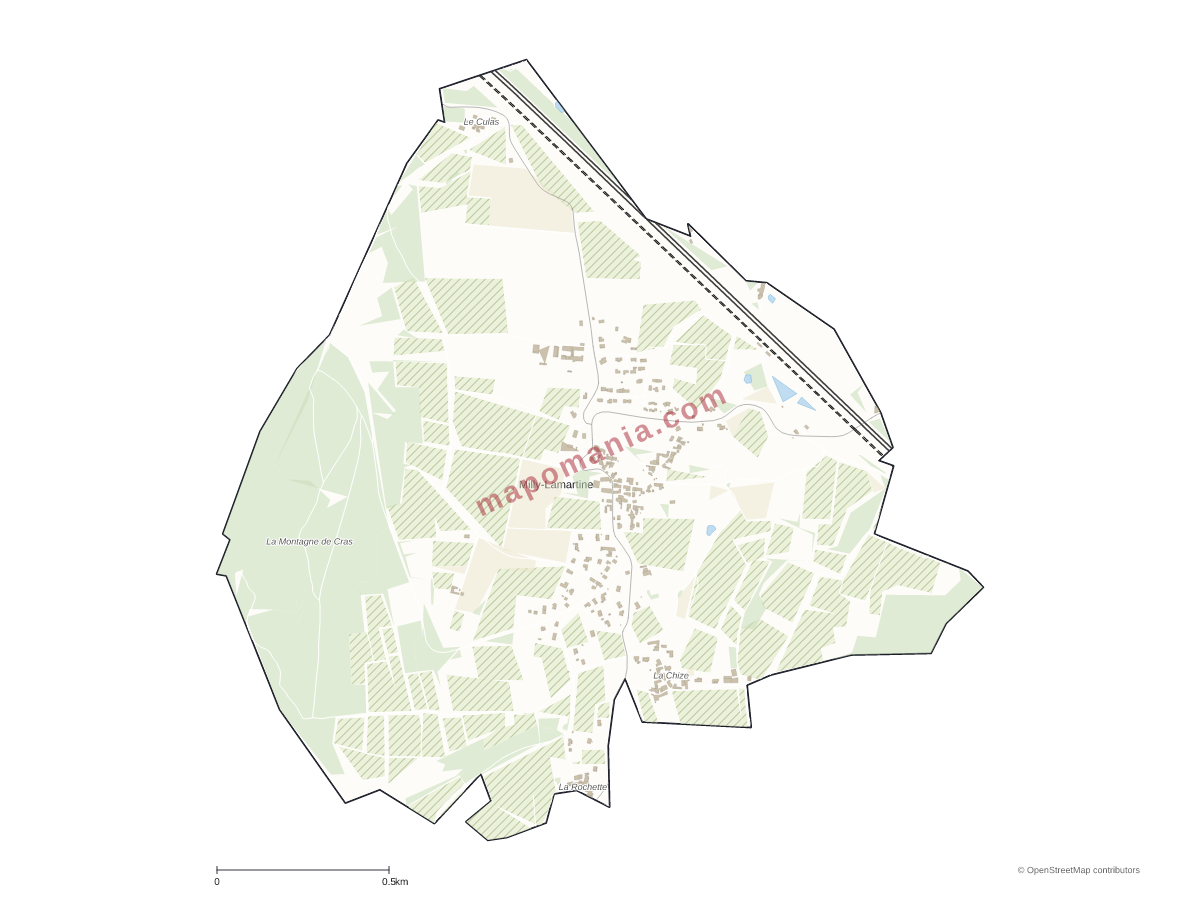 Carte de Milly-Lamartine à personnaliser
