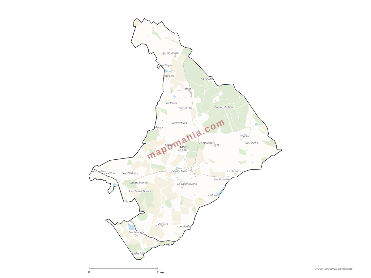 Carte de Mont à personnaliser