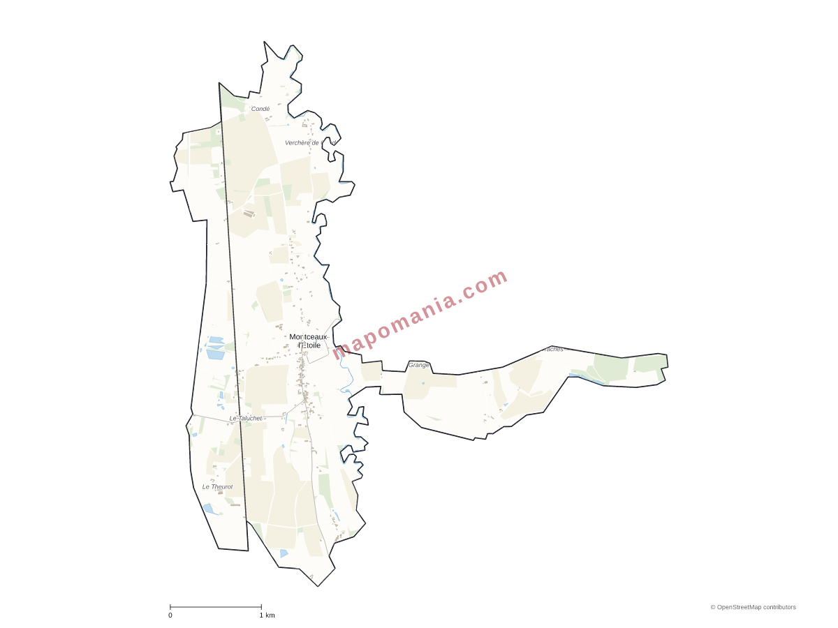 Carte de Montceaux-l'Étoile à personnaliser