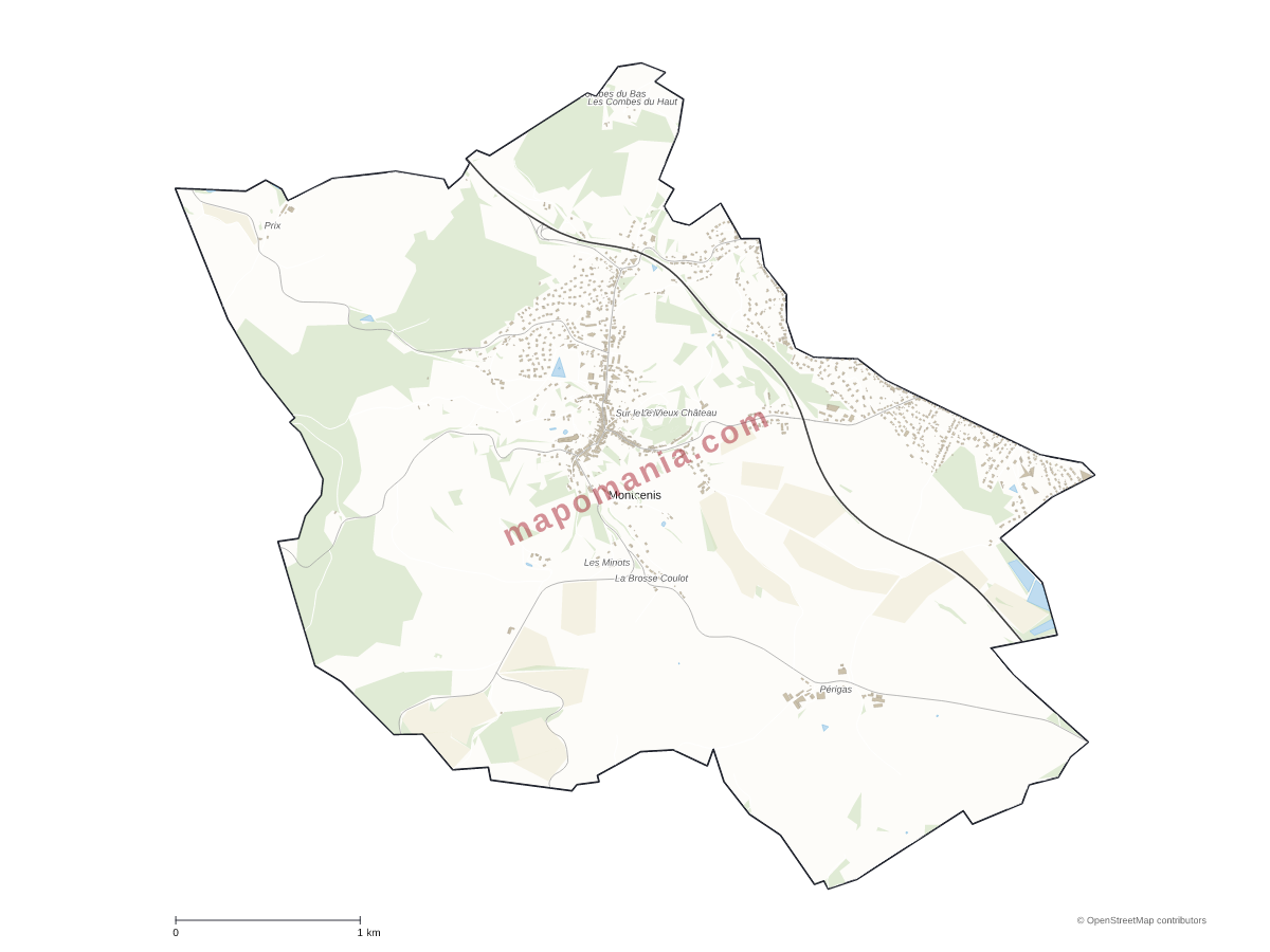 Carte de Montcenis à personnaliser