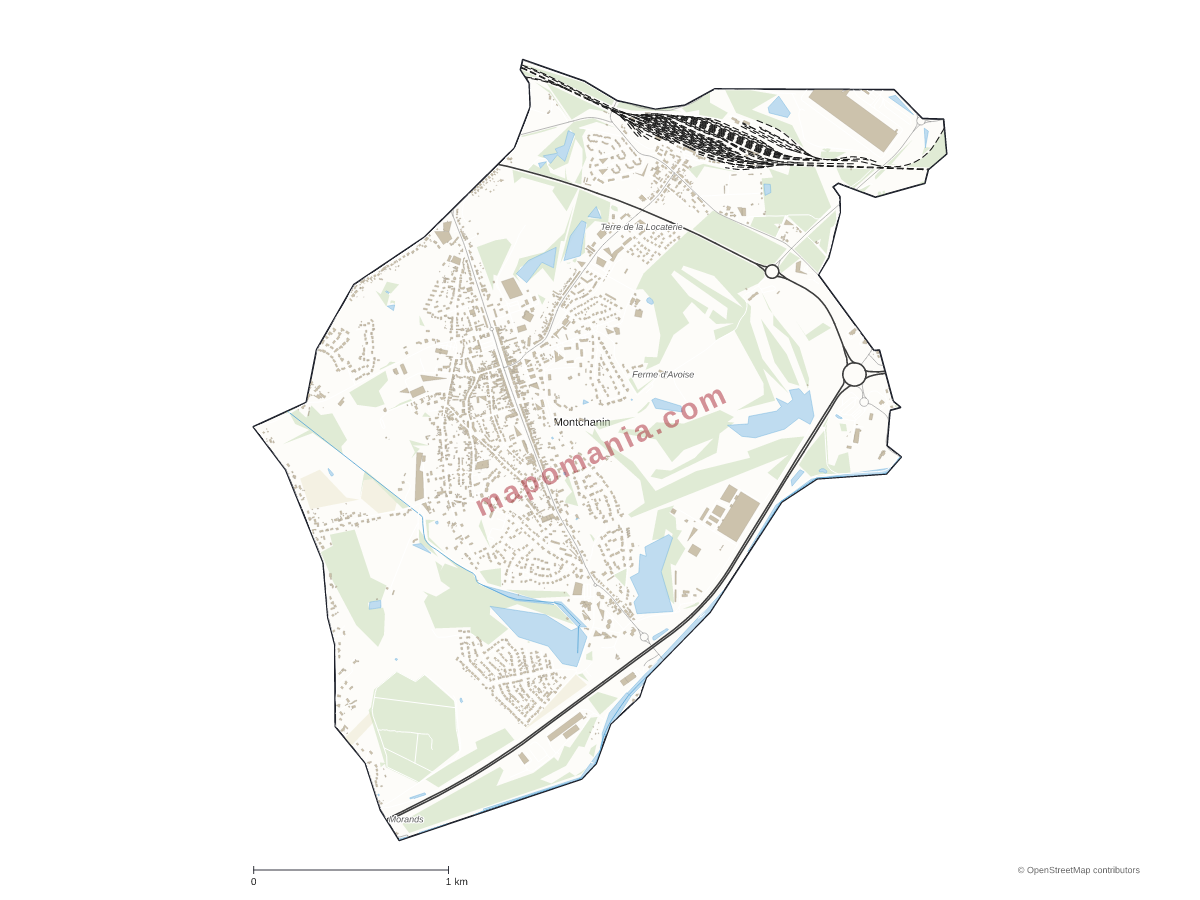 Carte de Montchanin à personnaliser