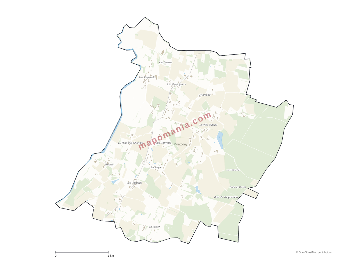 Carte de Montcony à personnaliser